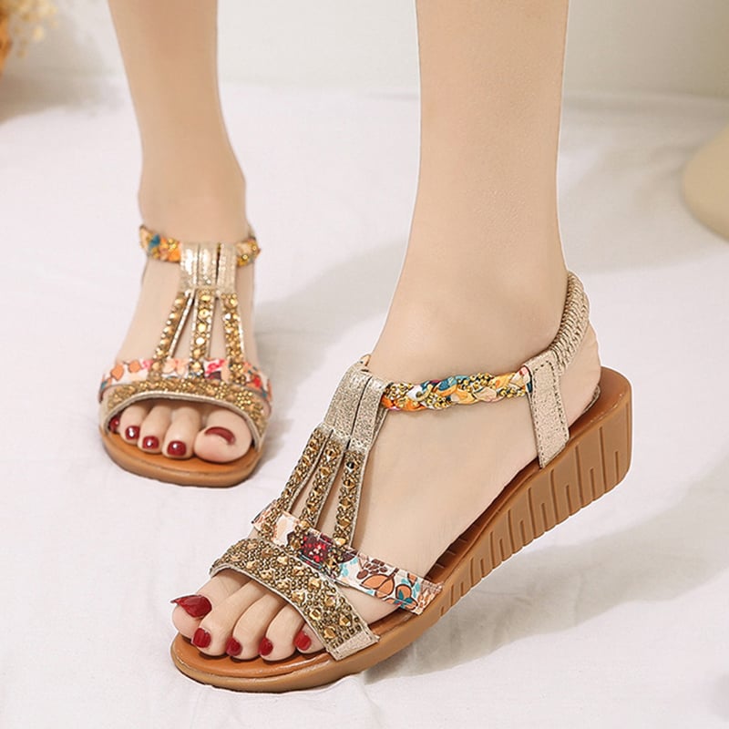 🔥Last Day Promotion 49% OFF - Women's New Summer Rhinestone Open Toe Orthopaedic Sandals