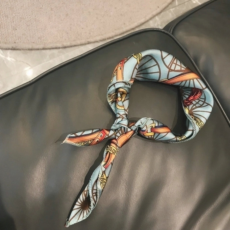 Women's Minimalist Color Block Polyester Silk Scarf