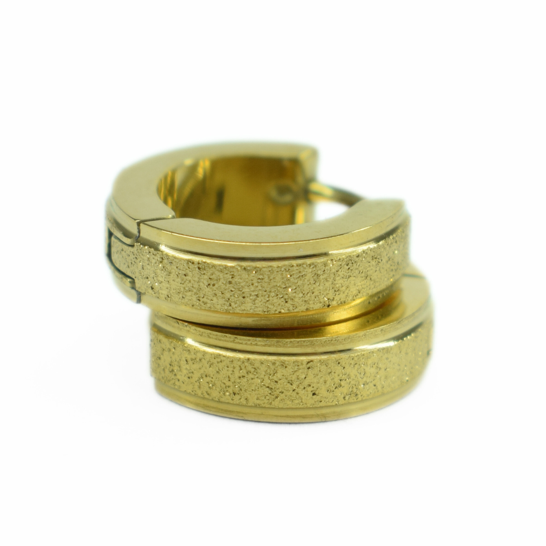 10mm Chunky glitter hoops - Gold