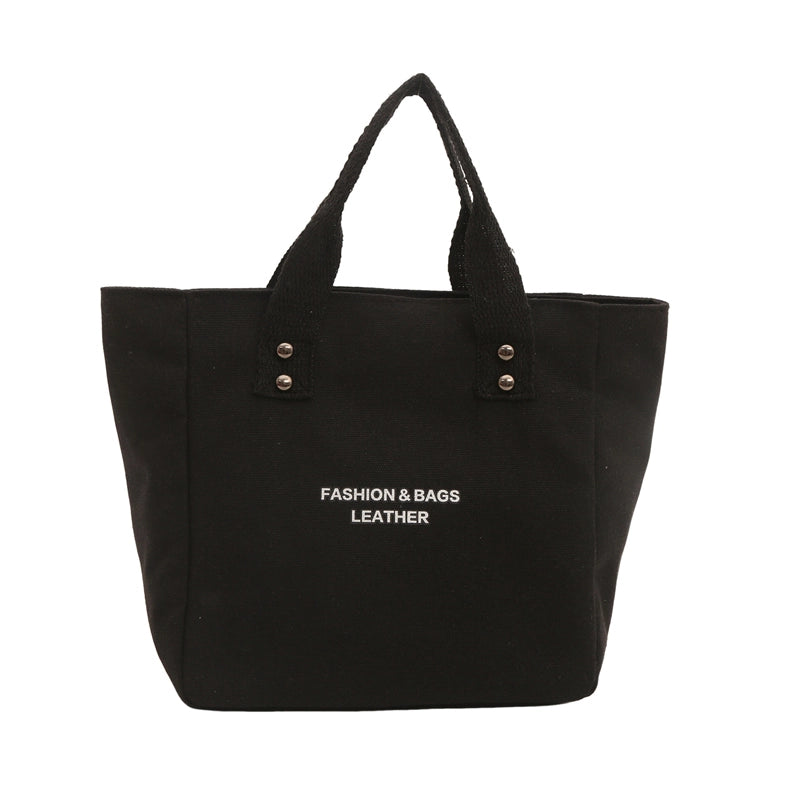 Women's Medium Canvas Letter Solid Color Basic Classic Style Zipper Handbag