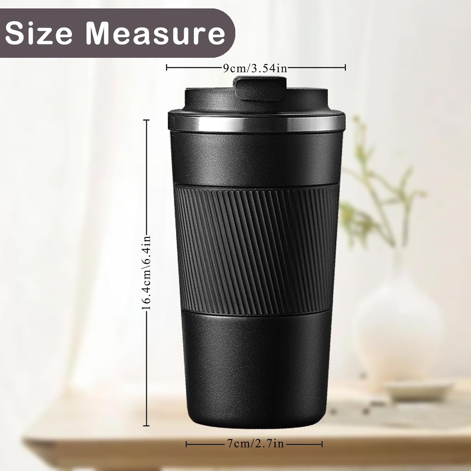 Senshuomy Travel Mug, Insulated Coffee Cup with Leakproof Lid, Reusable Coffee Cups Travel Cup, Stainless Steel thermaol Mug for Hot Cold Drinks (Green 380ml)