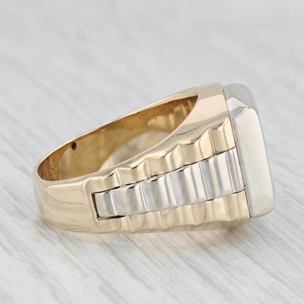 1.25ctw Princess Diamond Men's Ring 14k Yellow White Gold Size 10.25