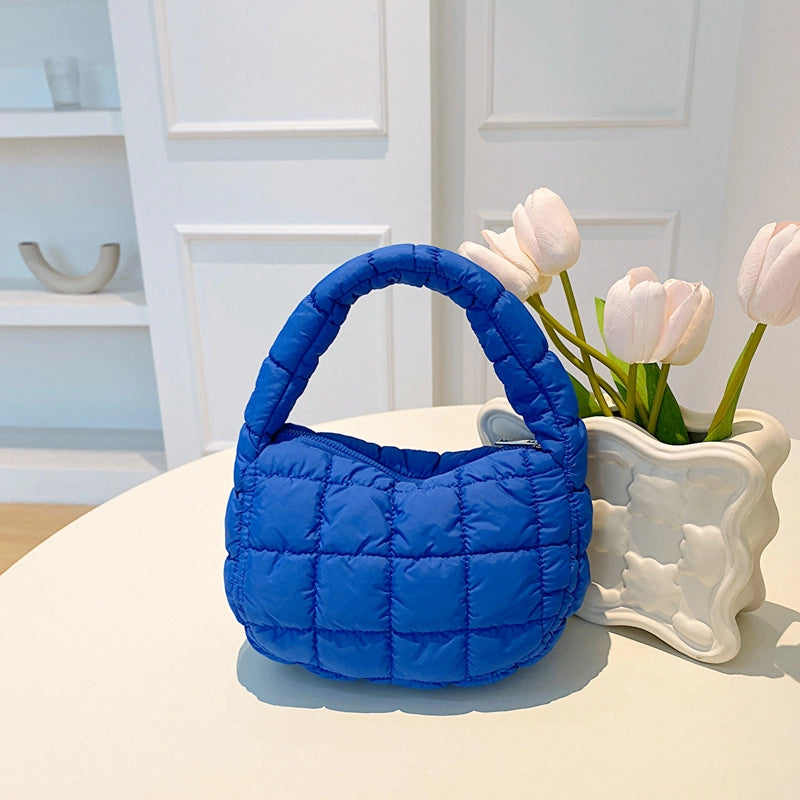 Autumn And Winter Mini Cloud Handbag Korean Style New Down Cotton-padded Underarm Bag Bubble Elastic Handbag