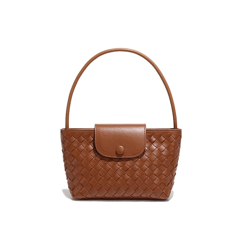 Women's Medium Pu Leather Solid Color Basic Classic Style Square Magnetic Buckle Underarm Bag