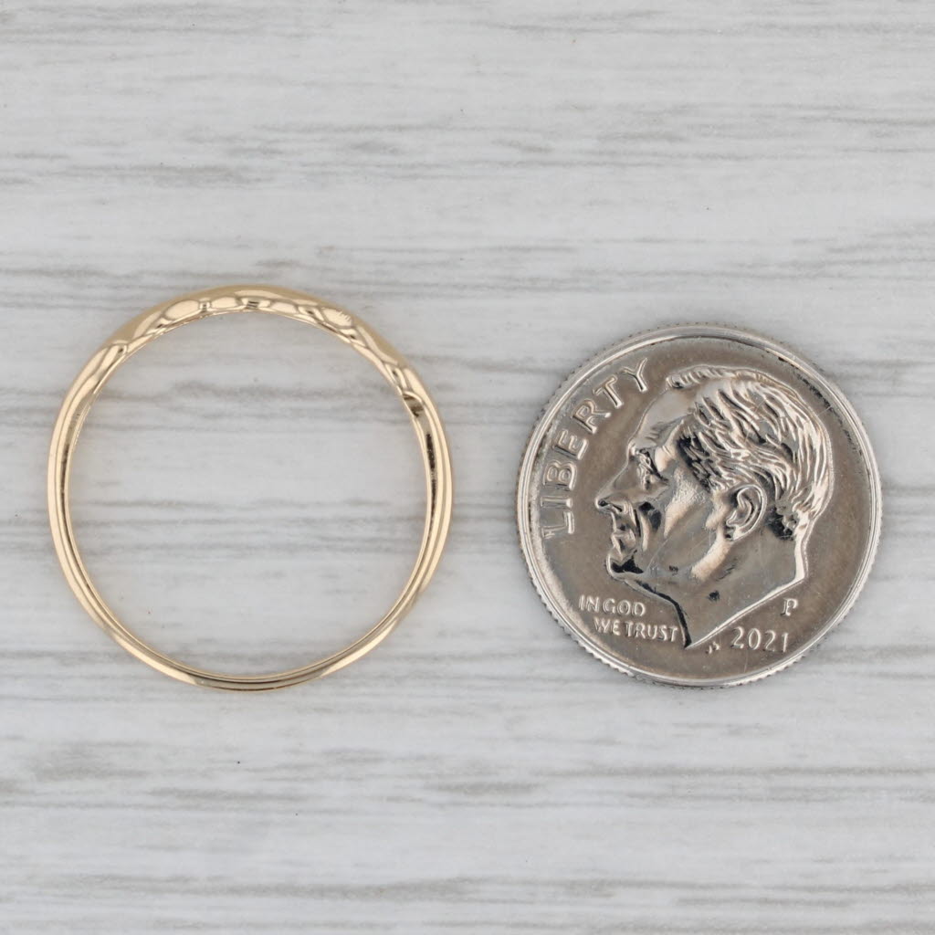 Wave Pattern Band Ring 10k Yellow Gold Size 7 Stackable