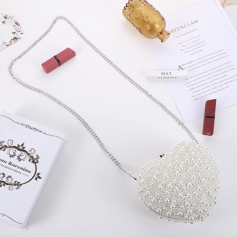 White Plastic Heart Shape Square Evening Bags