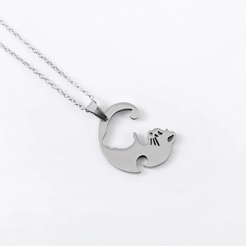 Cartoon Style Geometric Stainless Steel Titanium Steel Plating Metal Pendant Necklace 1 Piece