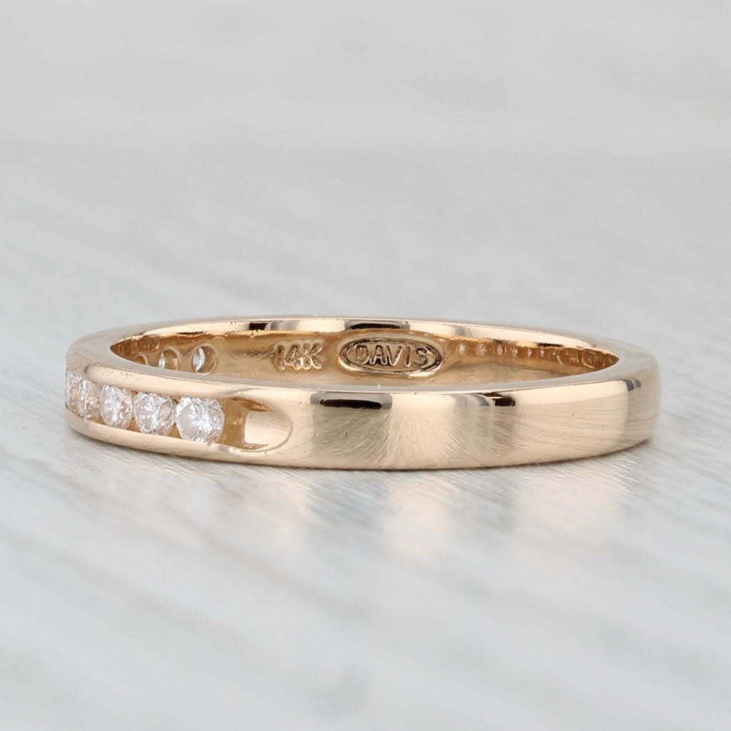 0.30ctw Channel Set Diamond Wedding Band 14k Yellow Gold Sz 7.75 Stackable Ring