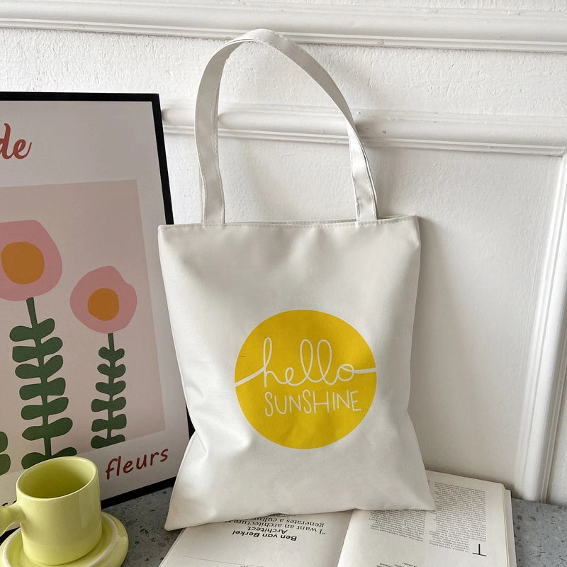 Women's Preppy Style Letter Oxford Cloth Shopping Bags