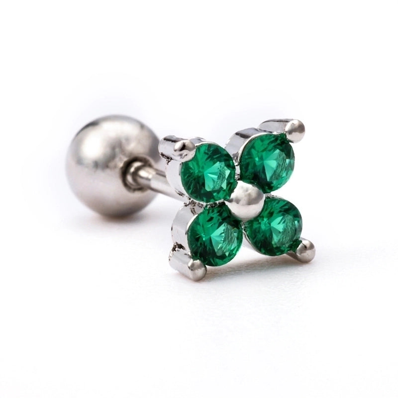 Ear Cartilage Rings & Studs Flower Brass Gem