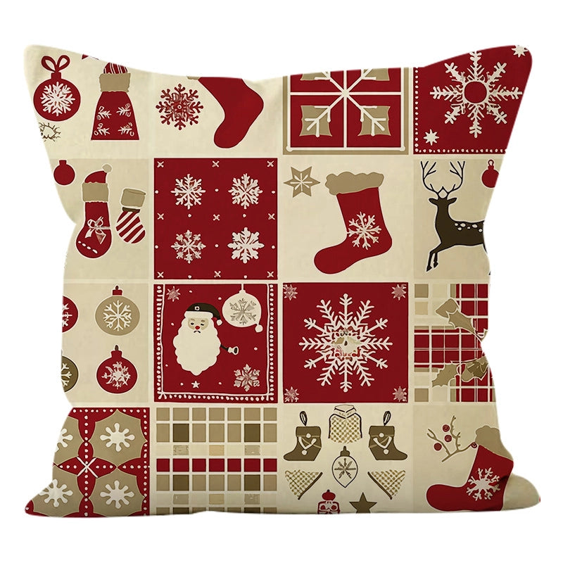 Christmas Classic Style Christmas Tree Snowman Snowflake Linen Polyester Pillow Cases Couch & Sofa Decor