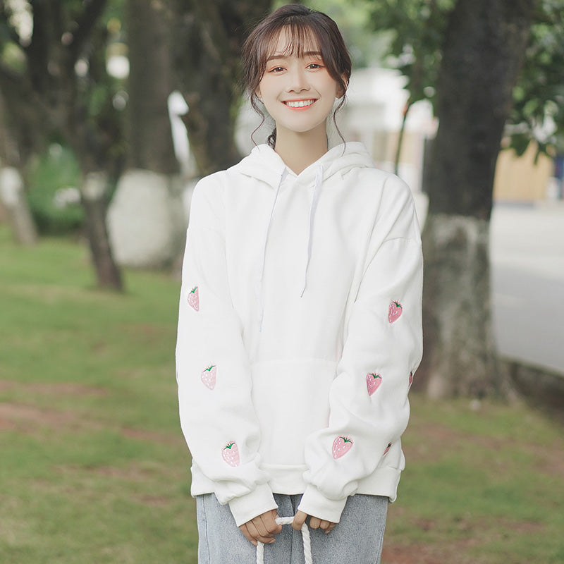 Strawberry Embroidered Sweatshirt KF90024