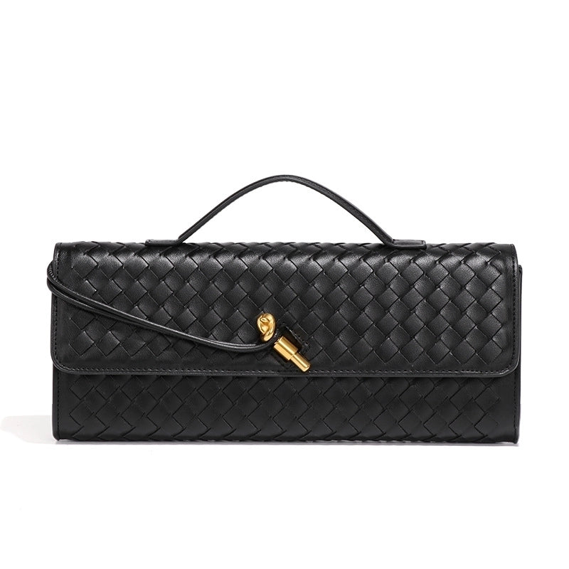 Women's Medium Pu Leather Solid Color Elegant Streetwear Square Lock Clasp Crossbody Bag
