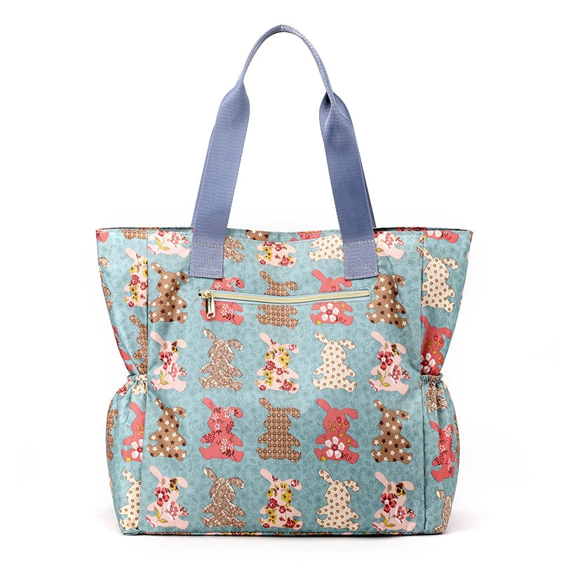 Women's Large Nylon Color Block Vintage Style Classic Style Square Zipper Handbag