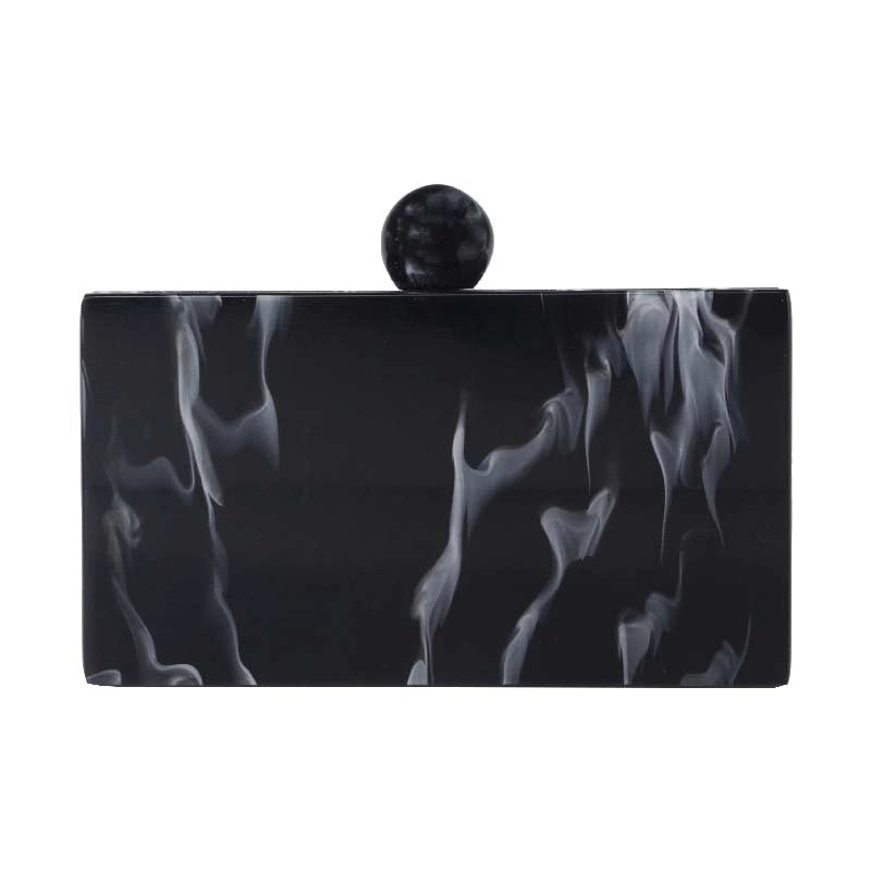 Pink Sky Blue Yellow Arylic Marble Square Evening Bags