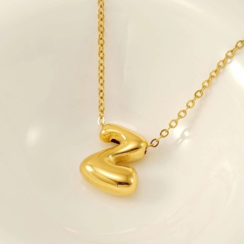 Basic Classic Style Letter 304 Stainless Steel 18K Gold Plated Plating Pendant Necklace