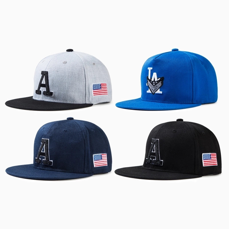Unisex Casual Hip-Hop Streetwear National Flag Letter Flat Eaves Baseball Cap