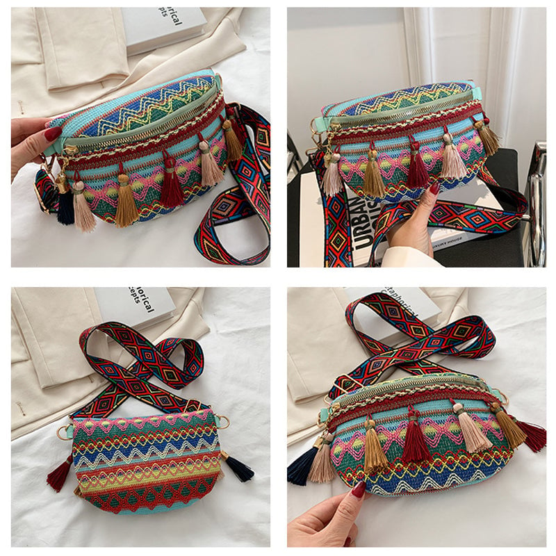 🔥BIGGEST SALE - 49% OFF🔥🔥Colorful Woven Waist/Shoulder Bag