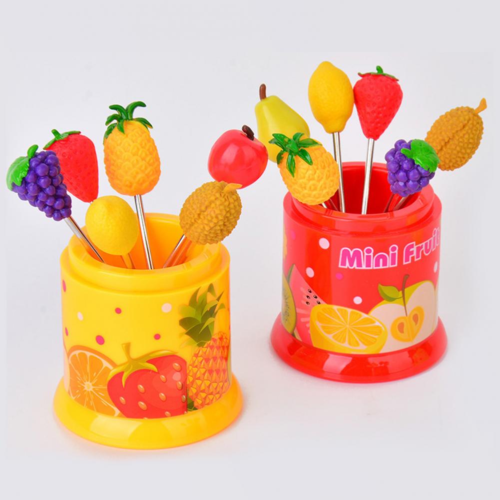 6 PIECES PATTERN FRUITS FORK