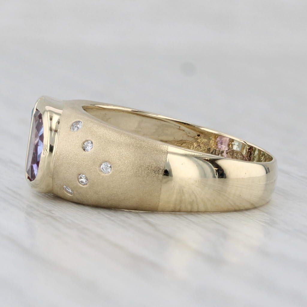 2.14ctw Amethyst Topaz Diamond Ring 14k Yellow Gold Size 6.5