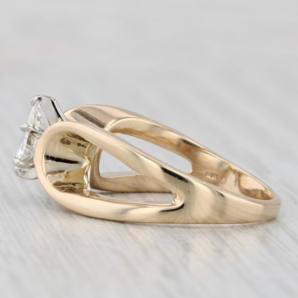 0.47ct Pear Diamond Solitaire Engagement Ring 14k Yellow Gold Size 7