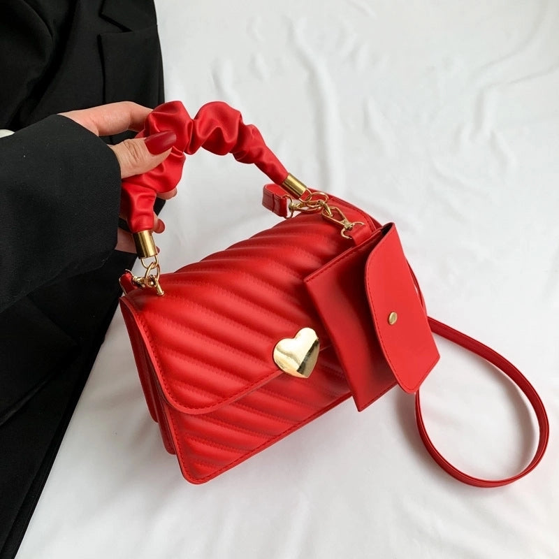 Women's Medium Pu Leather Solid Color Streetwear Magnetic Buckle Crossbody Bag