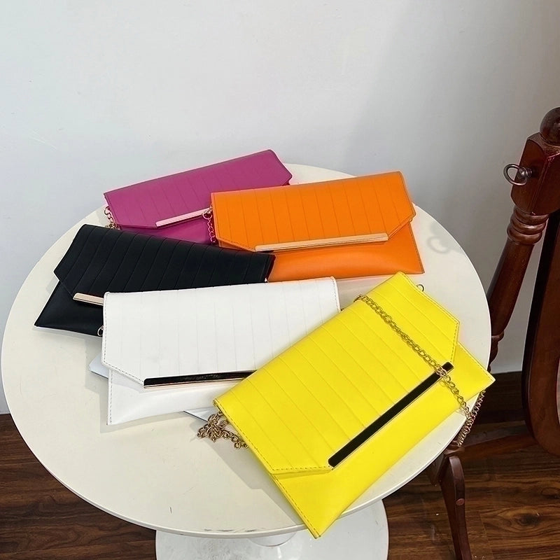 Women's Pu Leather Solid Color Classic Style Flip Cover Crossbody Bag