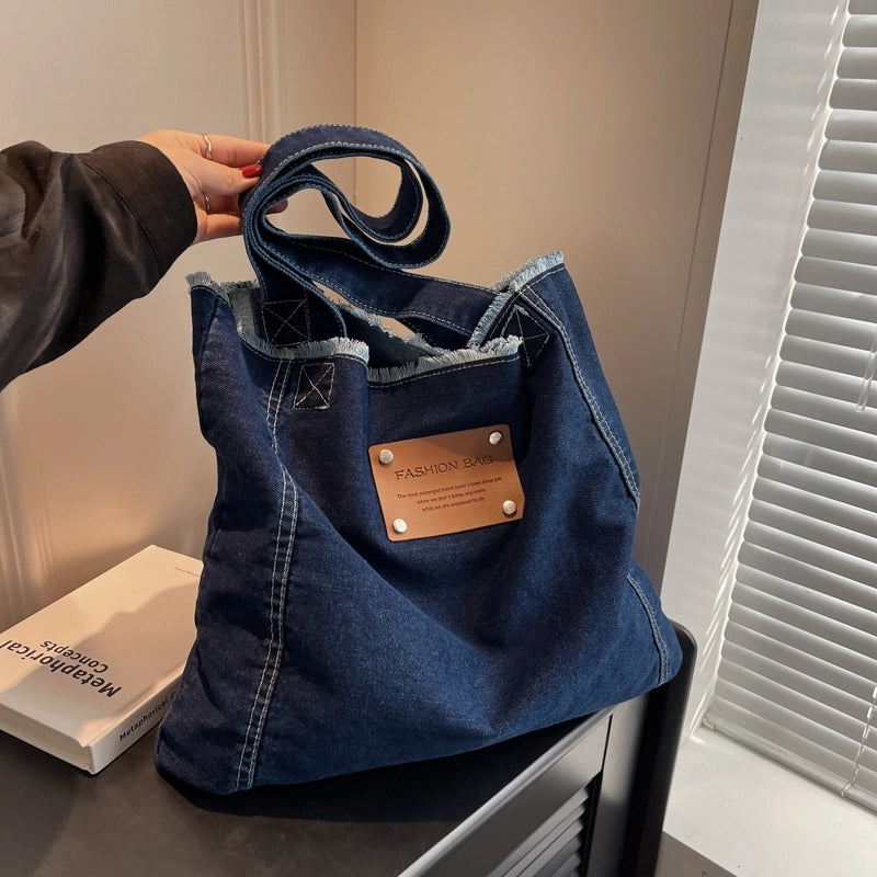 Women's Large All Seasons Denim Classic Style Sports Canvas Bag Handbag Tote Bag