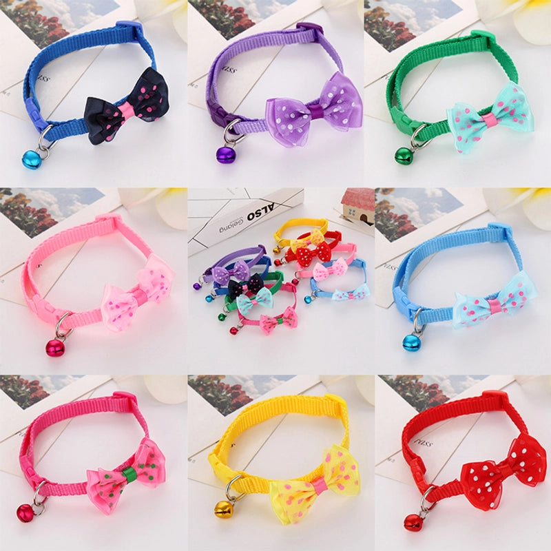 Cute Polypropylene Fiber Polka Dots Bow Knot Pet Collar