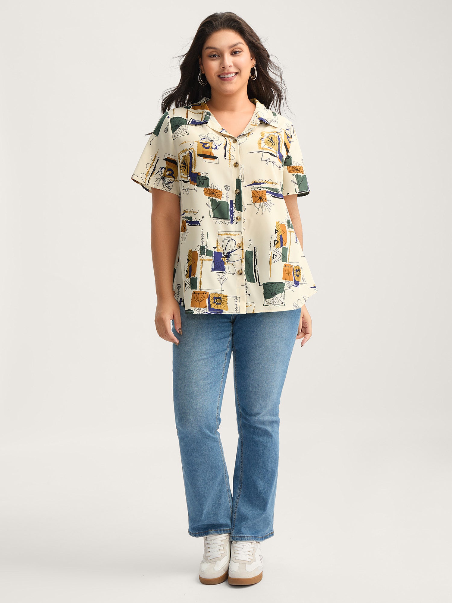 Floral Notes Collared Blouse