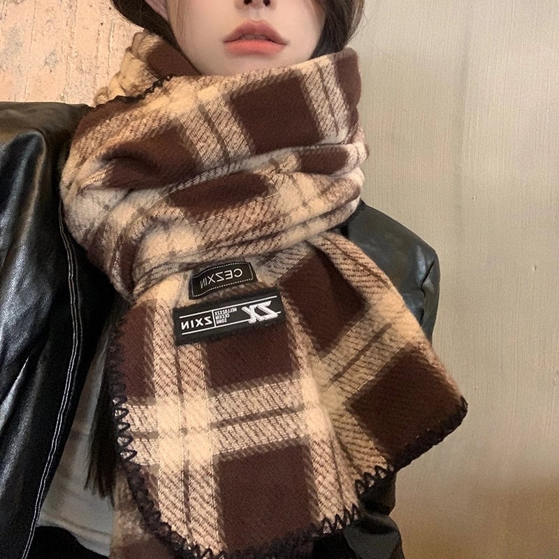 Unisex Vintage Style Classic Style Lattice Polyester Scarf
