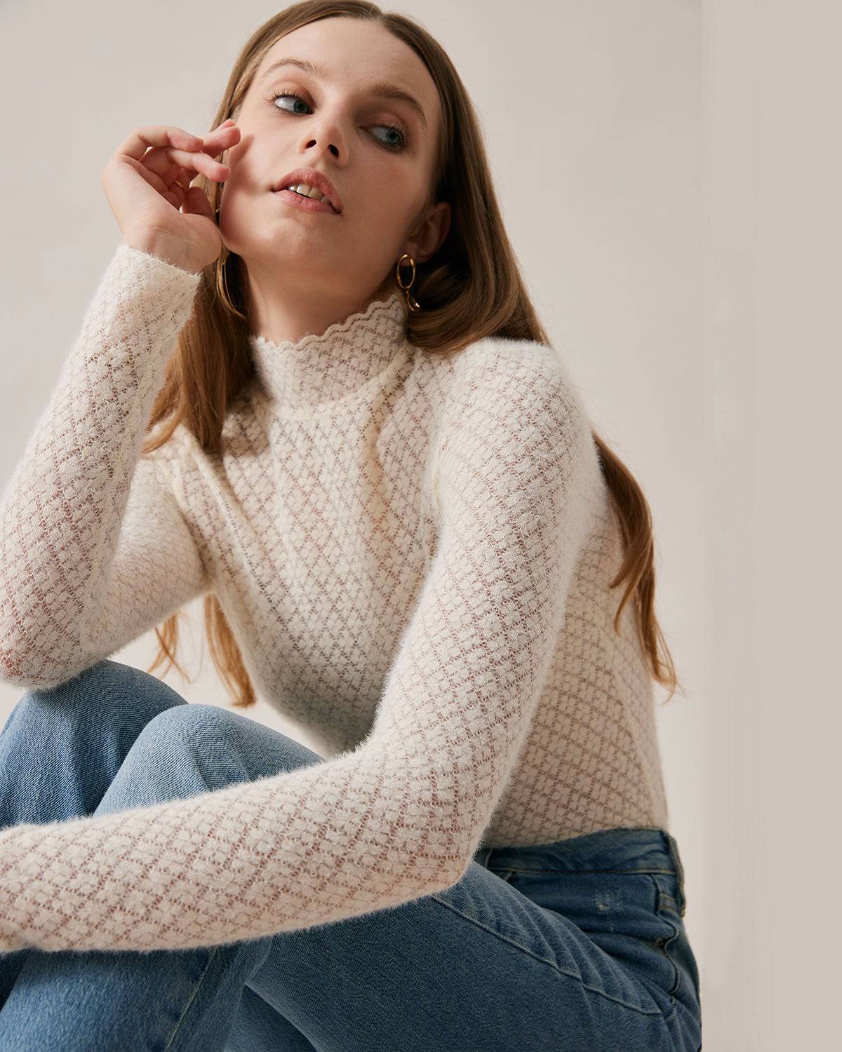 The Floral See-Through Knitwear