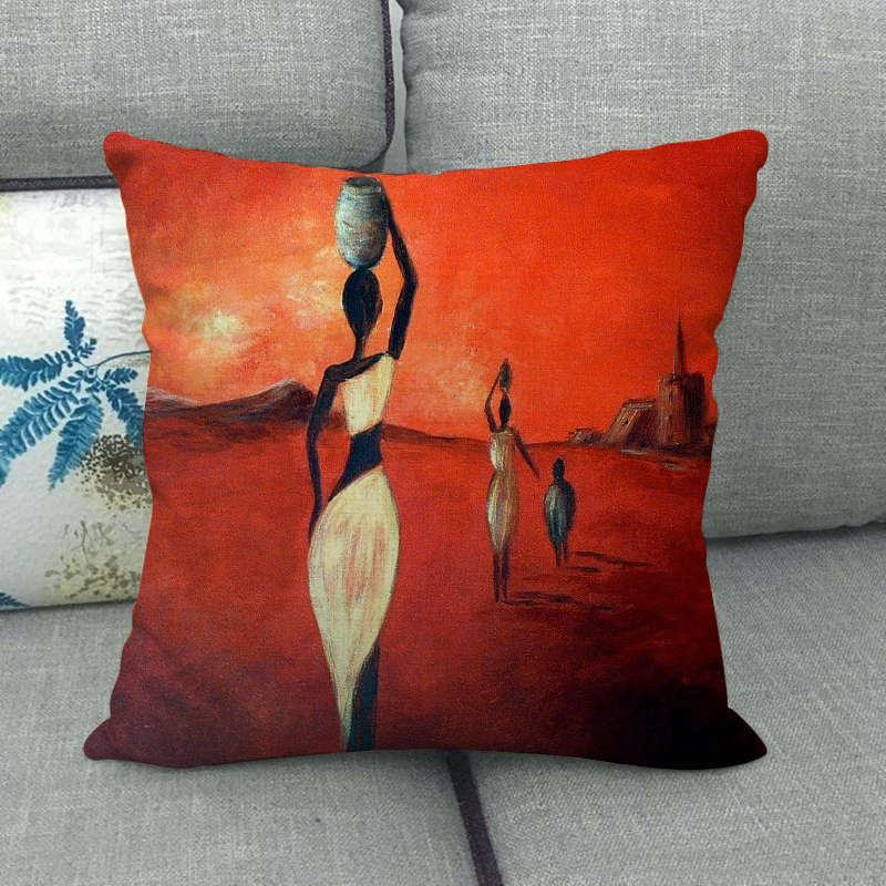 18 African Woman Home Decor Pillow Case Gallery Exotic Restaurant Cushion Cover