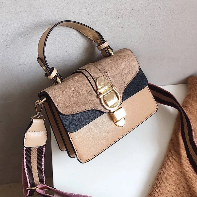 Women's Small Pu Leather Vintage Style Square Bag