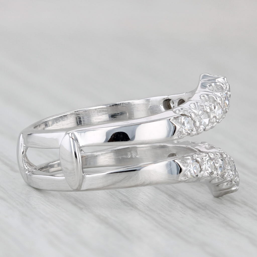 0.35ctw Diamond Ring Jacket Guard Wedding Band Bridal 14k White Gold Size 6.5