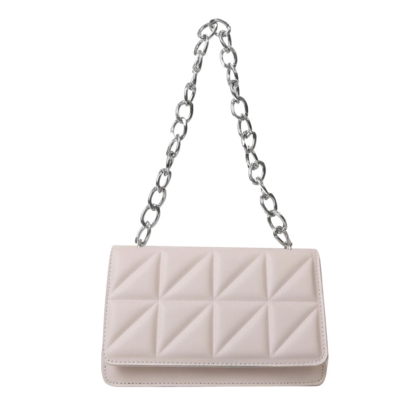 Women's Pu Leather Solid Color Basic Square Flip Cover Shoulder Bag Underarm Bag