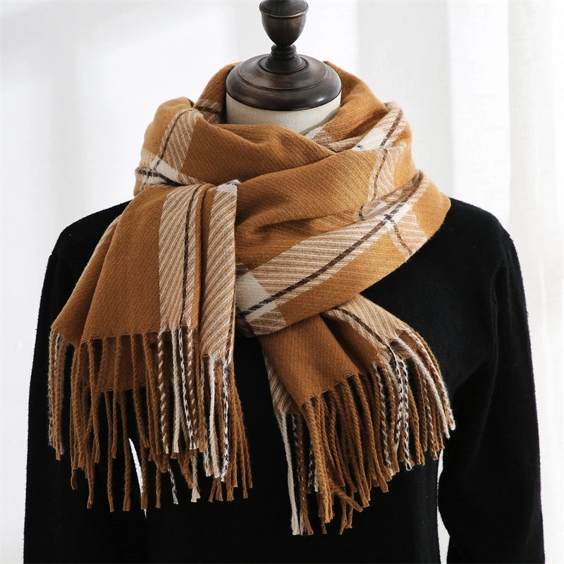 Scarf Women Winter Sweet Warm Scarf Shawl Cashmere Scarf Plaid Scarf Shawl