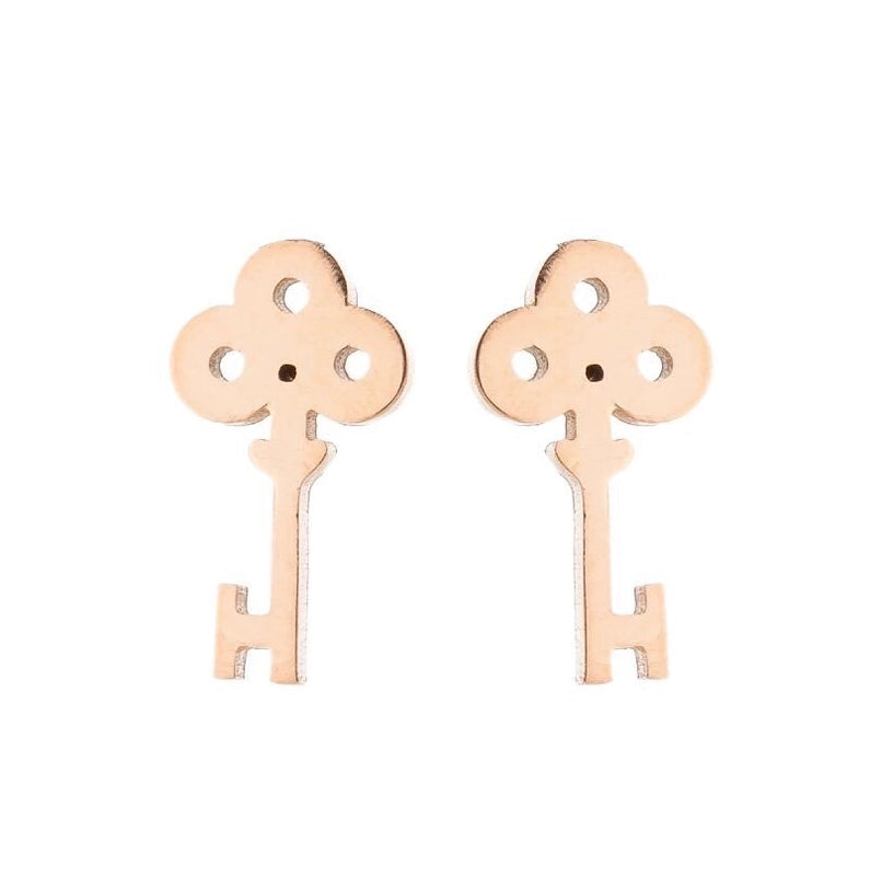 Minimalist Heart Shape Stainless Steel Plating Ear Studs 1 Pair