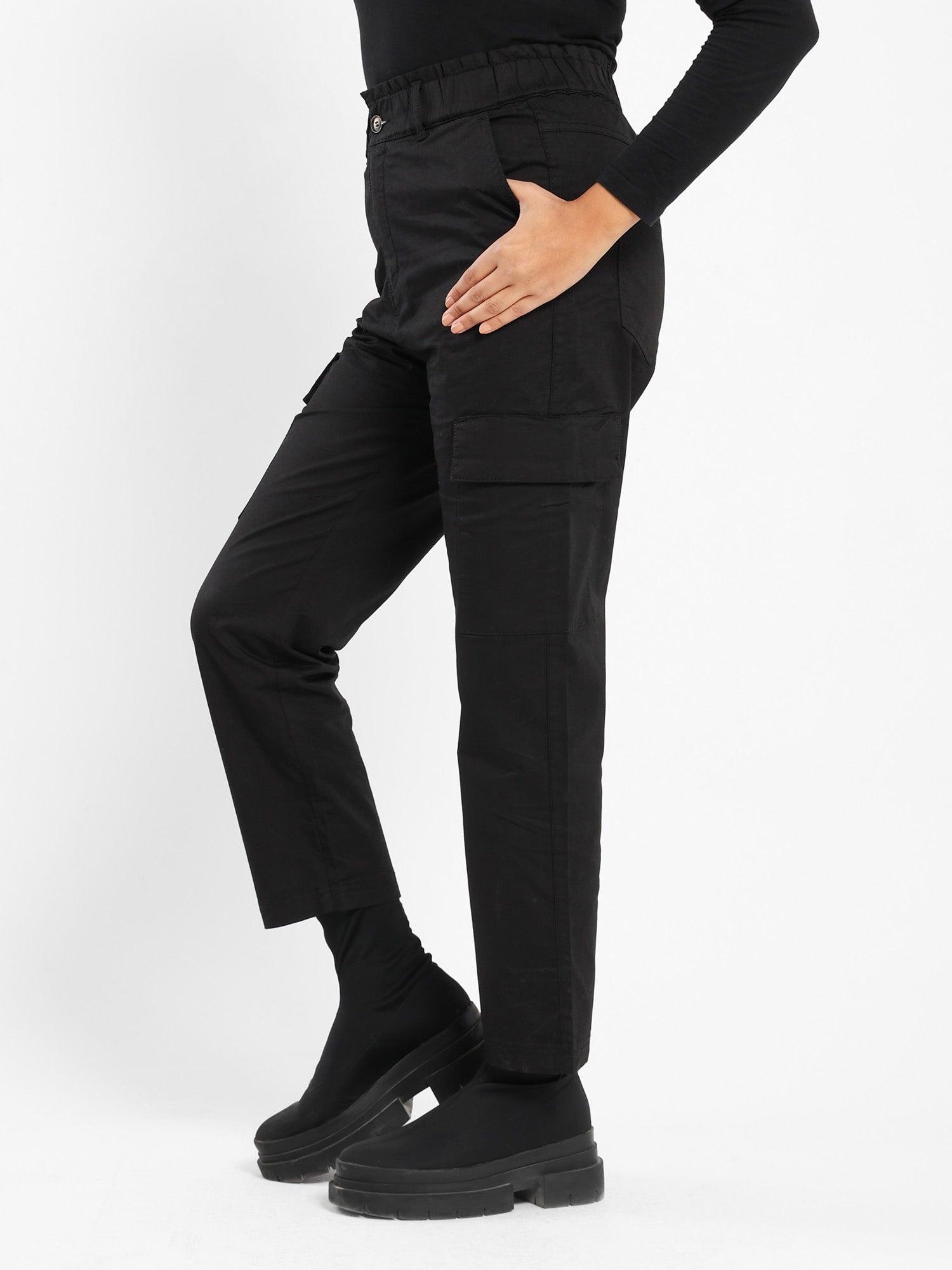 High-Waisted Paper Bag Pants