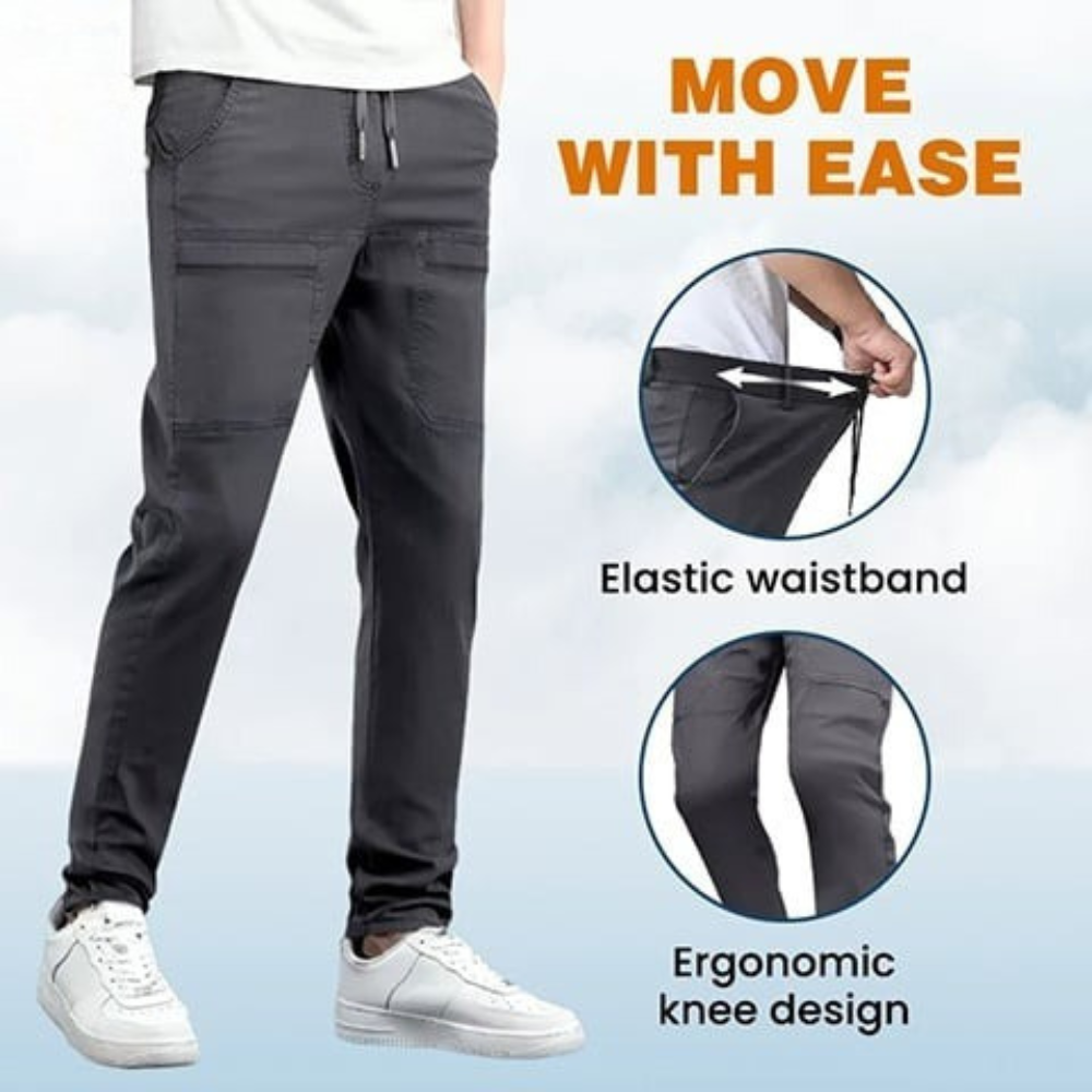 Stretch Cargo Pants With Six Pockets And Quick Dry Fabric