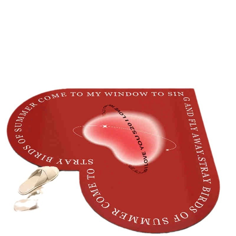 Casual Elegant Heart Shape Diatom Ooze Carpet Bathing