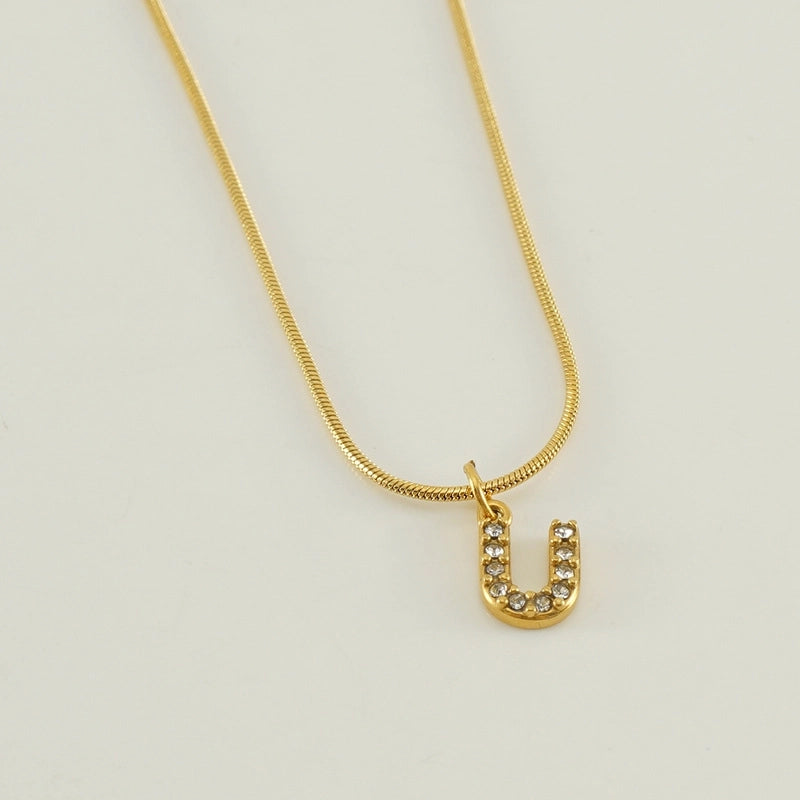 304 Stainless Steel Casual Letter Pendant Necklace