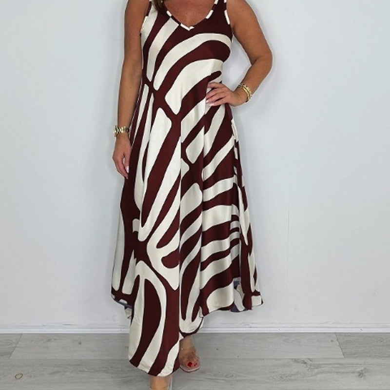💖LAST DAY SALE 60% OFF💖Irregular Print Sleeveless Pocket Dress
