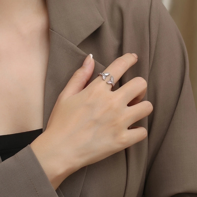 Elegant Lady Fish Tail Titanium Steel Rings
