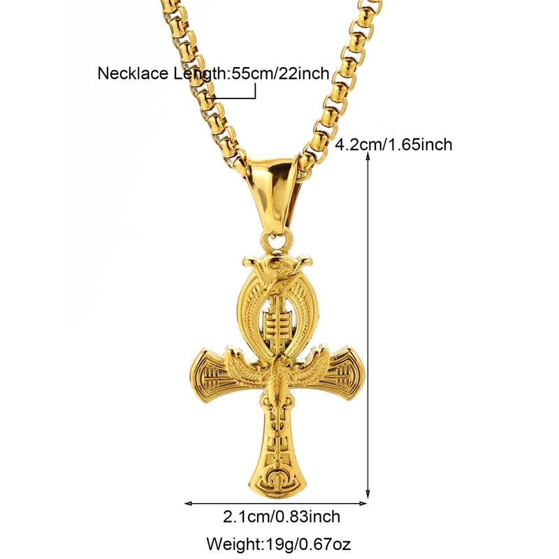 Modern Style Classic Style Portrait Cross Solid Color 304 Stainless Steel 18K Gold Plated Round Pendant Necklace