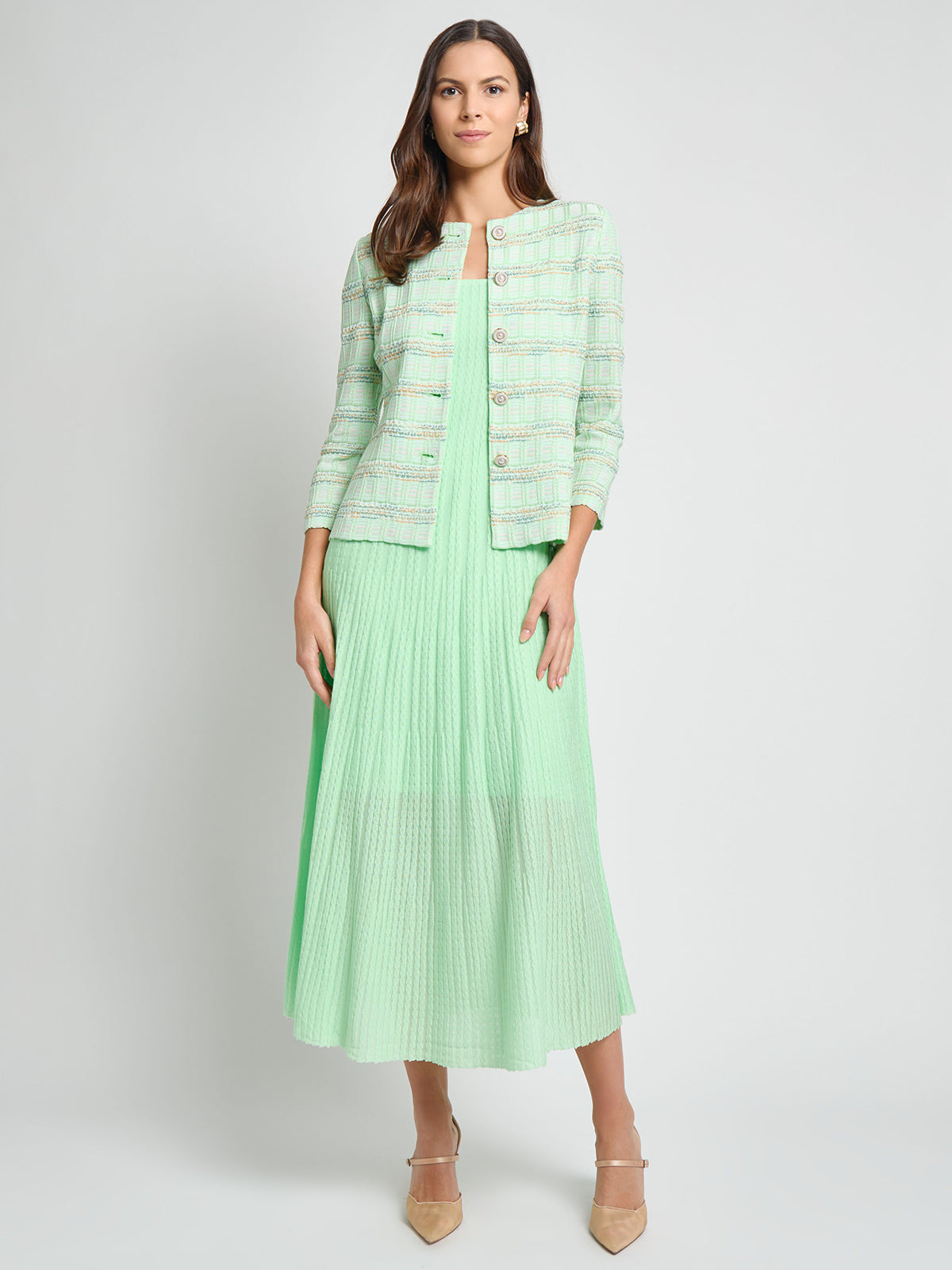 Fit & Flare Lined Cable Soft Knit Maxi Dress - True Fit