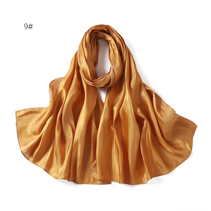 Spring And Summer New Thin Soft Shiny Satin Scarf Female Malay Indonesian Long Scarf Scarf Sun Protection Shawl
