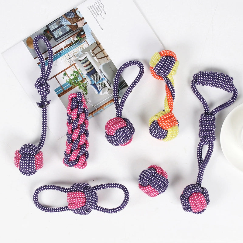Minimalist Cotton Rope Solid Color Pet Toys