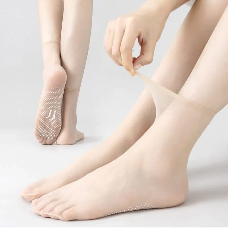 Invisible. Slip-resistant Crystal Silk Socks