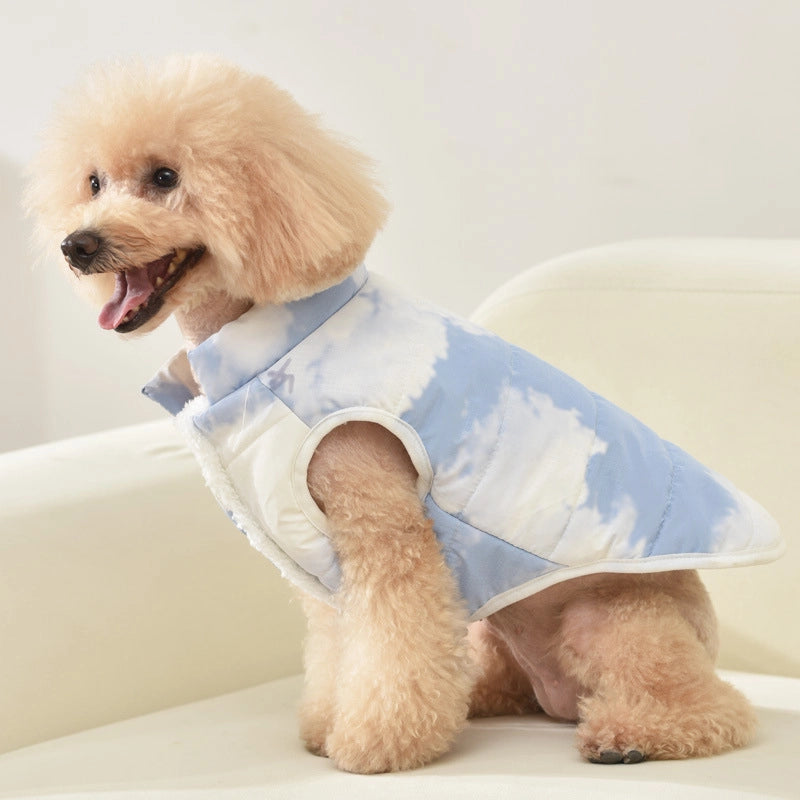 Autumn And Winter Pet Clothes With Velvet Padded Cotton-padded Jacket Teddy Bear Small And Medium-sized Dog Cotton-padded Jacket Warm Waterproof Vest